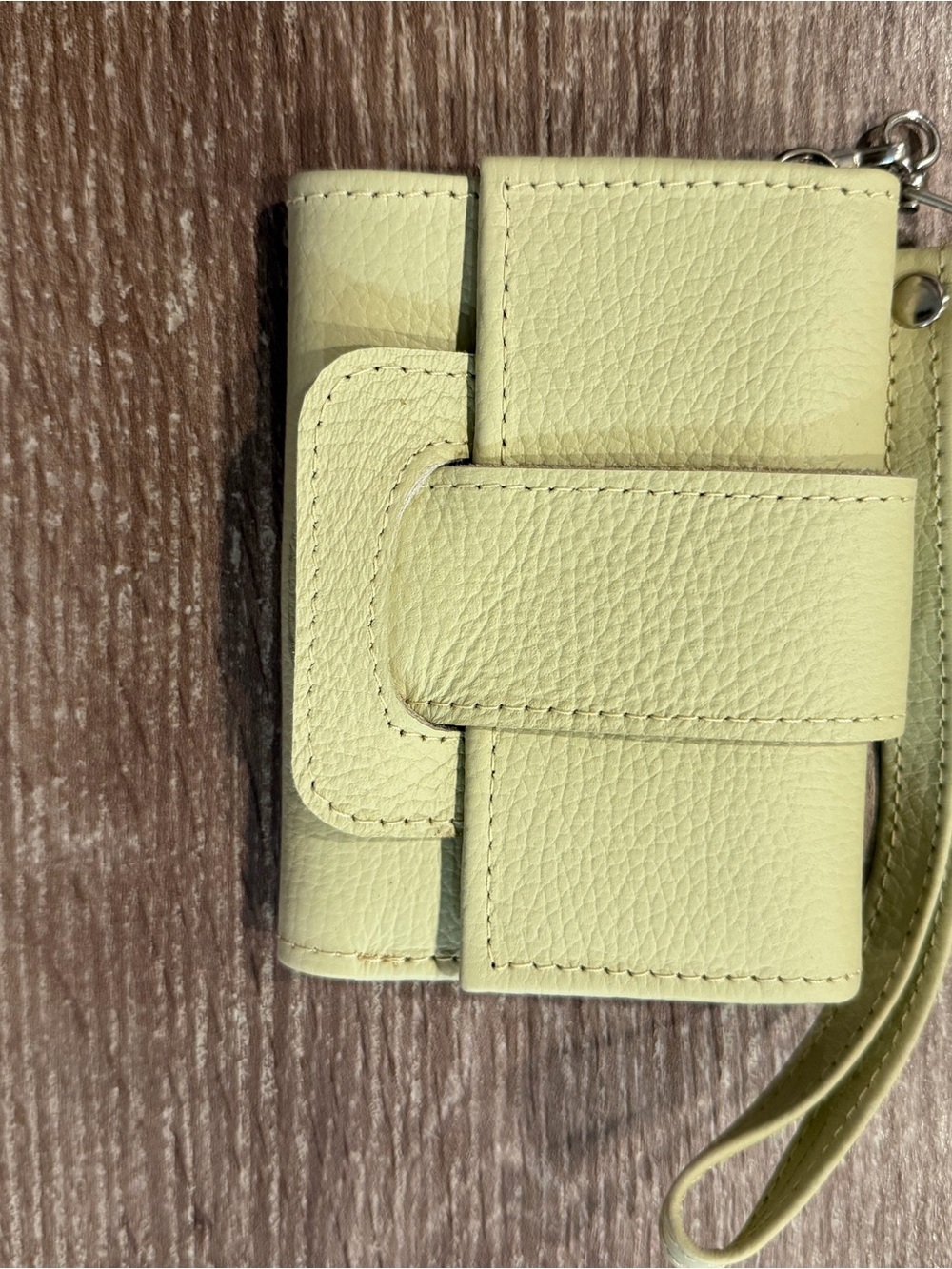 Yellow Leather Wristlet Wallet - Unbranded